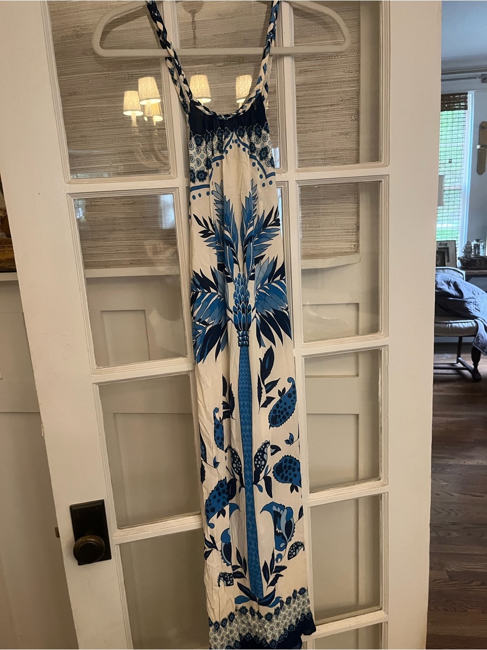 Seventy Blue and White Printed Maxi Dress